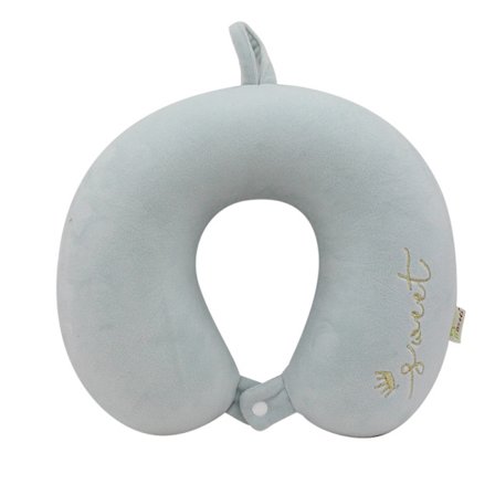 En gylden engelsk U-formet pute, reise nakkepute, flypute