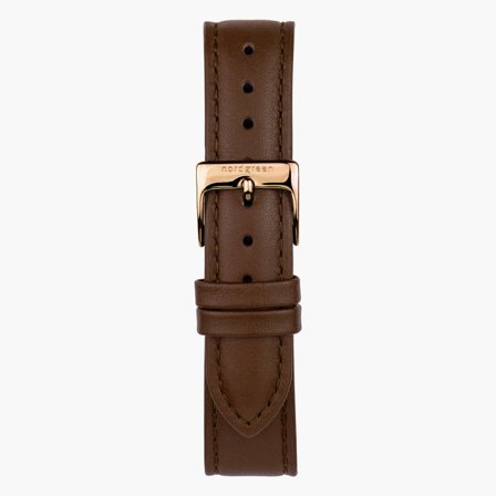 Lederarmband Braun - Roségold - 40/42mm