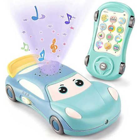 Leksaksmobiltelefon med musik och ljus, babyleksaker 18 månader lärande och utbildning, presenter till pojkar 2+