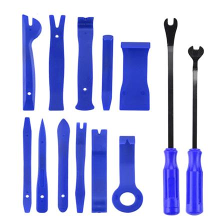 Blå - 13-delt bildekorasjonsfjerningssett, bilradioinstallasjonssett, spakfjerningssett