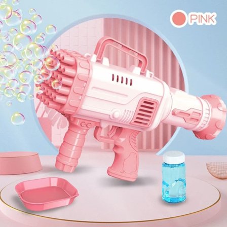 Elektrisk Bubble Gun Gatling Bubble Machine PINK