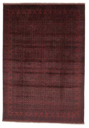 Handknuten Afghan Khal Mohammadi 207X298 Ullmatta Svart/Mörkröd