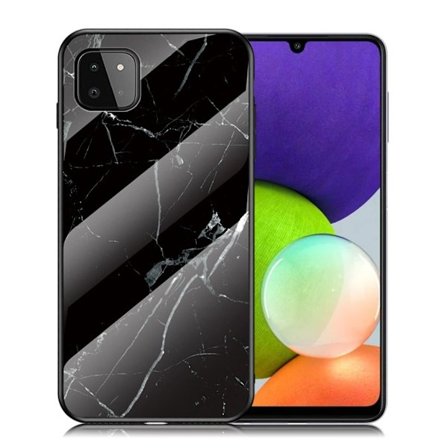 Fantasy Marble Samsung Galaxy A22 5G Suojakuori - Musta Marble