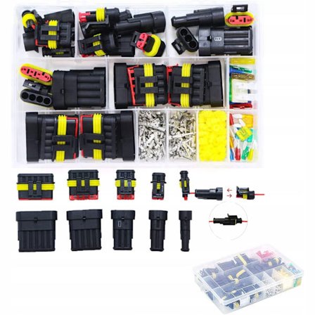 Hermetiske Elforbindelsessæt 240 Dele – IP67 Vandtæt | 1-6 Poler | til Bil, Lastbil, Elektronik