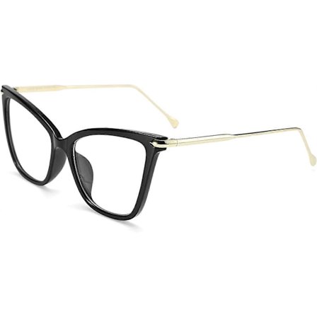 Överdimensionerade kattögonbågar med klara linser, glasögon för kvinnor B2460