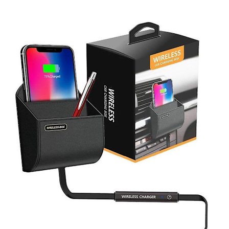 Qi Trådlös Laddare Med Inbyggd Förvaringslåda För Organiserad Laddning