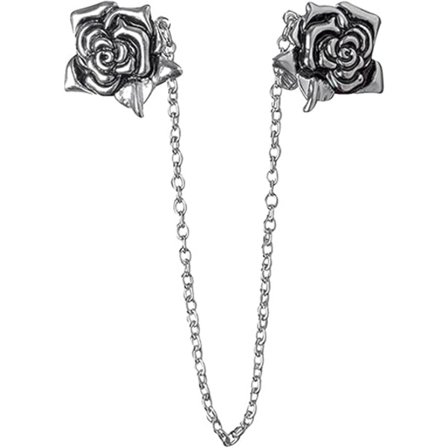 Ros Tröja/Krage Clip med Kedja - Vintage Look Klänning/Blus/Kofta