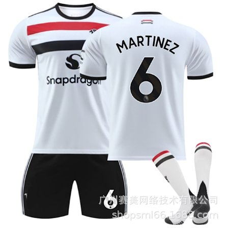 2425 Röde Djævle udebane hvid fodbolddragt sæt 10 Rashford 37 Menou 17 Ghana Joe 7 C Ronaldo herretrøje Størrelse 6 socks_yu