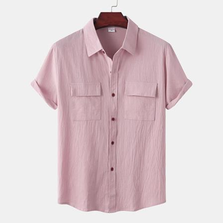 Kortärmade Toppar För Män Button Down-skjortor