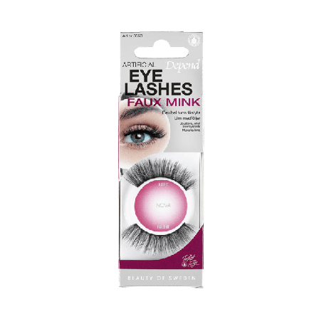 Depend Faux Mink Artificial Eyelashes Nova Lösögonfransar & färgning Unisex Svart ONESIZE