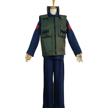 Anime Hatake Kakashi Kostyme Vestjakke + Topp + Bukser Sett Antrekk Sett