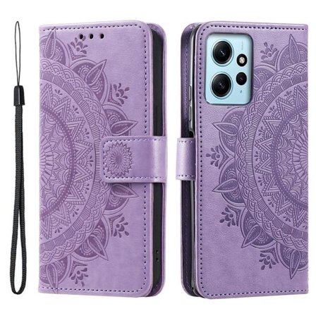SKALO Xiaomi Redmi Note 12 4G Mandala lompakkokotelo - Violetti