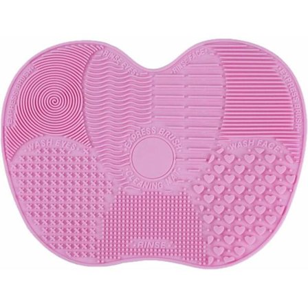 Rengøringsbørste til rengøring af makeupbørster Rengøringsmatte Skurebræt (pink)