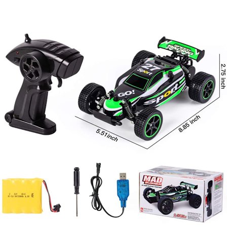 RC-kilpa-autot 2.4Ghz Nopea Radio-ohjattava Auto 1:20 2WD Kilpailu Leikkiautot Sähköinen Ajoneuvo Nopea Kilpailu Buggy Harrastusauto (Vihreä 23211)