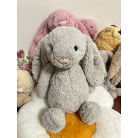 Jellycat Bartholomew kosedyr, myk og komfortabel, en flott gave til barn, Valentinsdagen eller som samleobjekt, Kanin 36cm Grå.