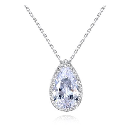 925 Sterling Silver Teardrop Smycken Zirkon Hänge Halsband 18", Gåvor Till Kvinnor, Mors Dag Gåvor, Födelsedagspresenter Till Kvinnor, Halsband Till 