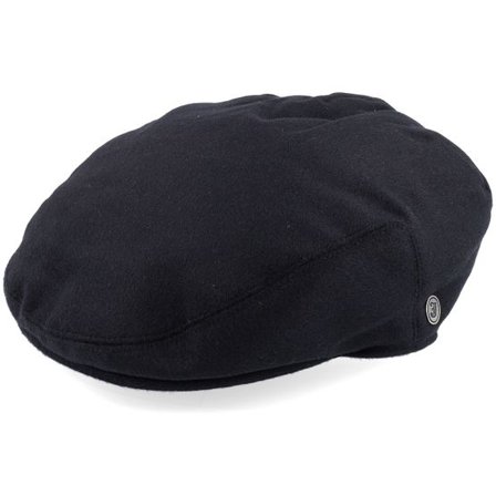 Jaxon & James - Svart flatcap Keps - Pure Wool Harlem Black Flat Cap @ Hatstore