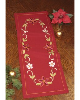 Stickpackung Läufer Weihnachtsblumen