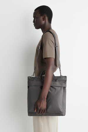COS Men's Transit Messenger Bag - Nylon in Grey