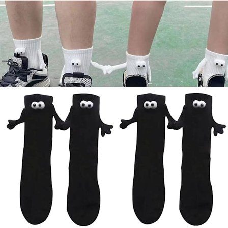 2 par roliga magnetiska sugdockor 3d par strumpor, par som håller hand roliga strumpor, mellanrör söta strumpor roliga presenter