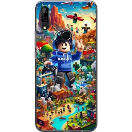 Yhteensopiva Puhelinkuori Huawei Huawei P Smart Z Suuri yksityiskohtainen Roblox-maailma täynnä hahmoja, seikkailuja ja värikkäitä ympäristöjä