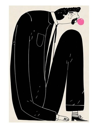 Poster & Frame Martin Jørgensen - Gum Man - Black - 70X100CM