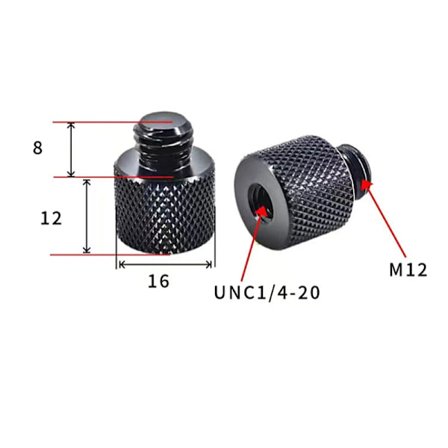 Stativgängadapter M12 till 1/4" Hane - 5-pack M12