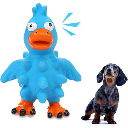 Skrikende gummikylling hundepipeleke, latex tygge molar hundeleke, innebygd lydsekk, lett å få kjæledyrets oppmerksomhet, 1 stk