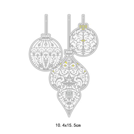 Jouluinen koristeellinen pallo metallinen leikkausmuotti sapluuna leikekirjaan DIY-albumi leima paperikortti kohokuviointi sisustus askartelu