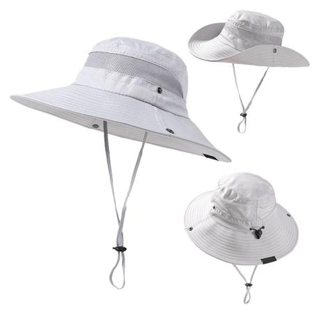 Kvinners Solhatt Utendørs Sommer Turskjorte Dame Beskyttelseshette, Foldbar light grey 56-60cm