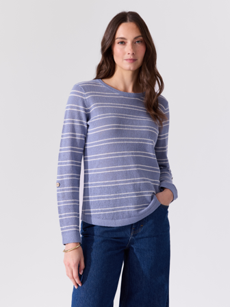 MATCH - Fia genser - Va Vite - Str. S - Dame - Gensere & Cardigans - Blå - 37,5% lin, 37,5% rami og 25% bomull