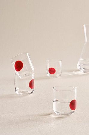 Jotex - Glas 4er-pack Transparent/weinrot - DART - Kaufe Glas bei Jotex