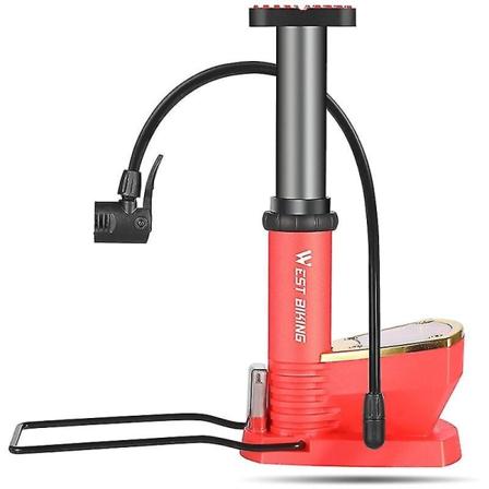 140psi Jalkapolkupyörän Renkaiden Pumppu Barometrilla, Maastopyörän Pumppu, Kannettava Koripallon Pumppu, Pyöräilytarvike, Punainen