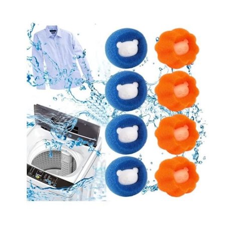Anti-fnug vaskemaskine, 8 stk. anti-fnugkugler, genanvendelig fjerner til kæledyrshår, vaskebold, maskinehårfanger - sh