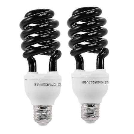 2x E27 40w UV Ultraviolet Fluorescerende Sortlys CFL Lampe 220v Form:spiral Watt Volt