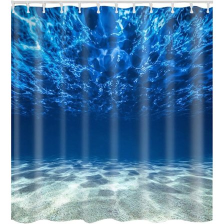 Duschdraperi med krokar Hög kvalitet Vattentätt Mögelresistent Lätt att rengöra Vackert tryck (Hav)