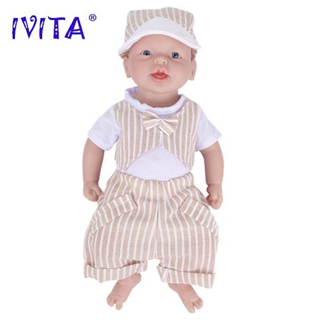 IVITA 14,56" silikoni Reborn Baby Doll - Maalaamaton realistinen poikanukke tee-se-itse lasten leluille