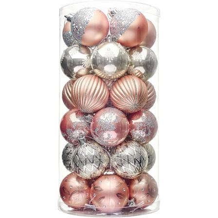 Ruusukultaiset joulukoristeet joulukuusen koristeluun, 30 kpl, 6 cm, s rkym t n joulukoristeet ruusukulta Rose Gold