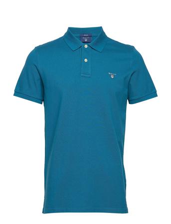 Original Pique Ss Rugger Polos Short-sleeved Blå GANT
