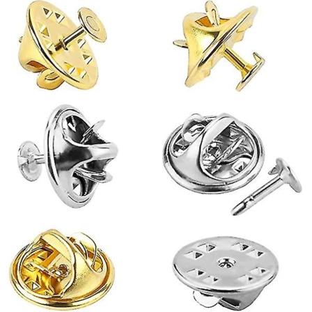 Nytt 120 par fjärilskoppling Knytklämma Ryggbyte nålrem 8 mm lång 4 mm bred tom nål för hantverk (4 mm, silver) Silver gold 4mm 4mm