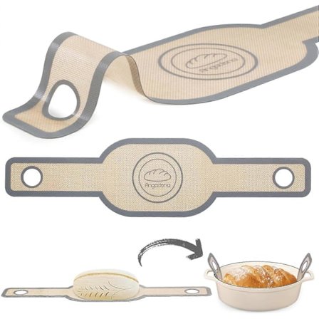 Silikonbrödsling Oval, Icke-klibbig & Lätt att Rengöra Återanvändbar Oval Silikonbakmatta för Holländsk Ugn med Långa Handtag 