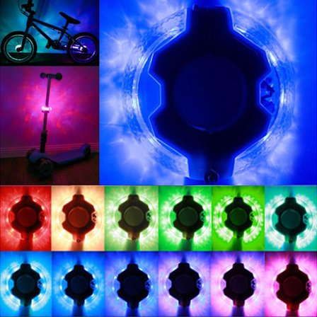 Børne Scooter LED Lys USB Genopladelig 12 Farver 37 Lysindstillinger Vandtæt Smart Sensor Nav Lys