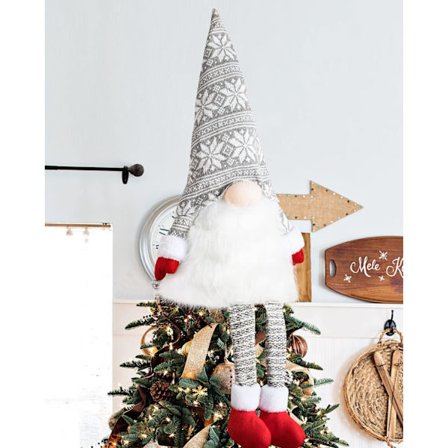 58 cm stjärna julgransprydnad, stor tomte dvärg plysch jul