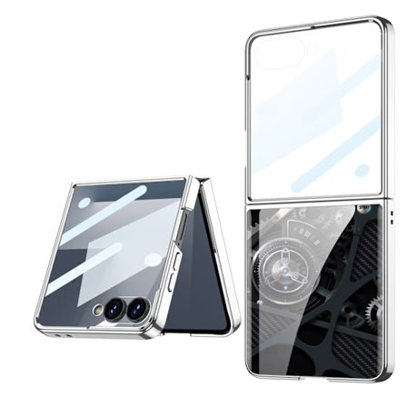 Skal för Samsung Z Flip 7, glänsande målat anti-repskyddande vikbart skydd (Mekaniker)
