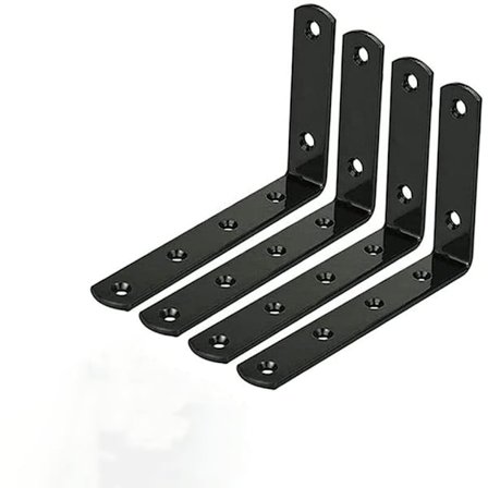 90 graders rätvinklig vinkelkonsol, rostfritt stål konsol (4 st)