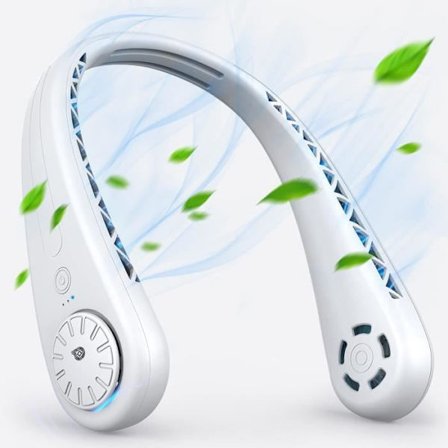 Halsblæser, bærbar blæser Mini USB blæser Stille håndfri, bladløs, lille strømningshalsventilator [12]