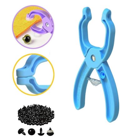 Sikkerhetsøye verktøy Hjelpeverktøy for å feste sikkerhetsøyne for hekling Sikkerhetsøyne Hekle verktøy for Amigurumi Hekle & Stoffdyr 5-30mm Dyreøyne