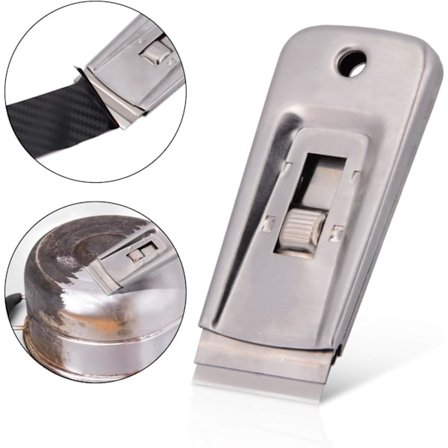 1 stk metallskrape, glasskrape, keramisk skrape for å fjerne etiketter, lim, klistremerker, klistremerker osv.