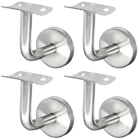 304 Rustfrit Stål Håndliste Beslag til Trappegelænder Vægbeslag Trægelænder Sølv (4 Stk.) - Perfet