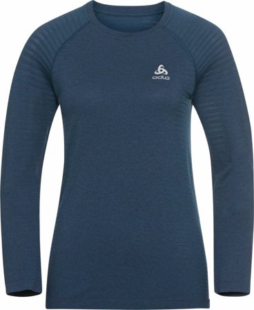 Odlo Women's Essential Seamless LS Running T-Shirt Women long-sleeved training tops Blue S